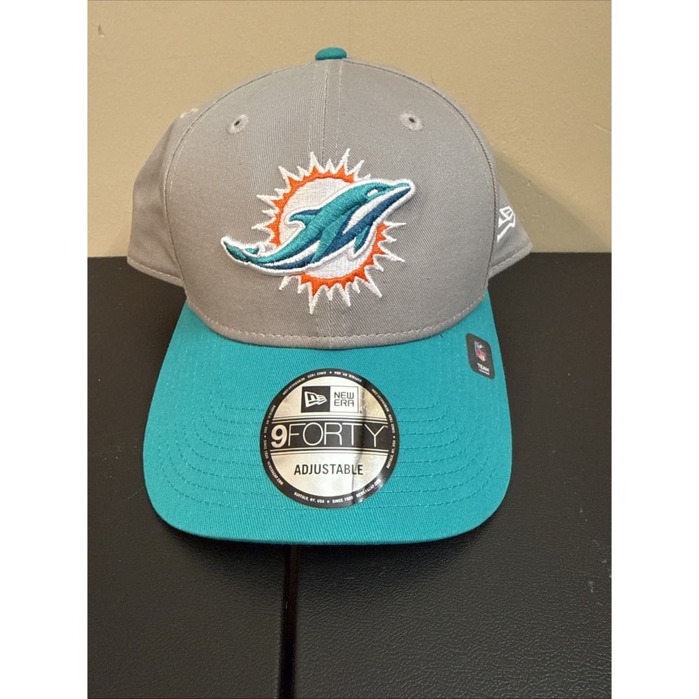 New Era Miami Dolphins NFL 9FORTY Adjustable Snapback Hat/Cap Gray/Blue OSFM
